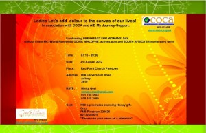 AID My Journey-Support & COCA Women's Day Breakfast 3rd August 2012